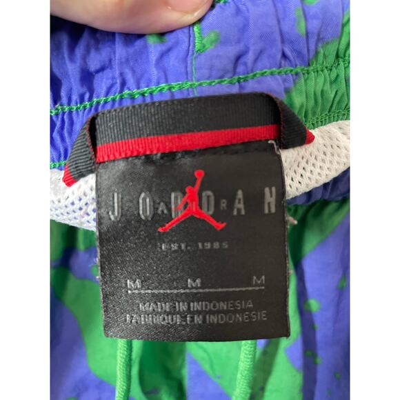Nike Air Jordan Poolside Shorts Verde Green Strike Mens Medium Swim Trunks - Picture 3 of 5